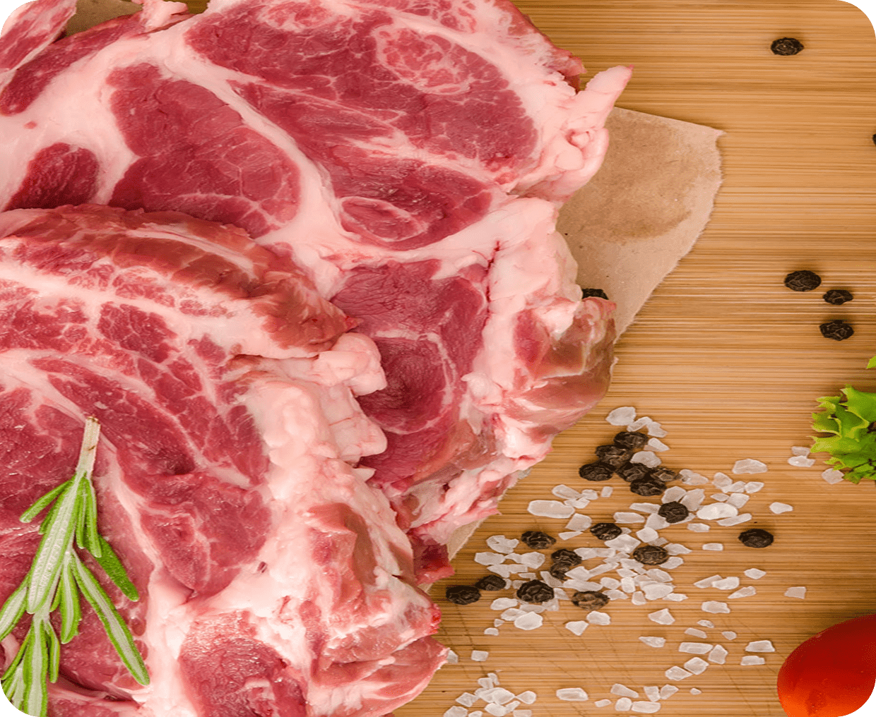 Fresh pork with seasoning ingredients